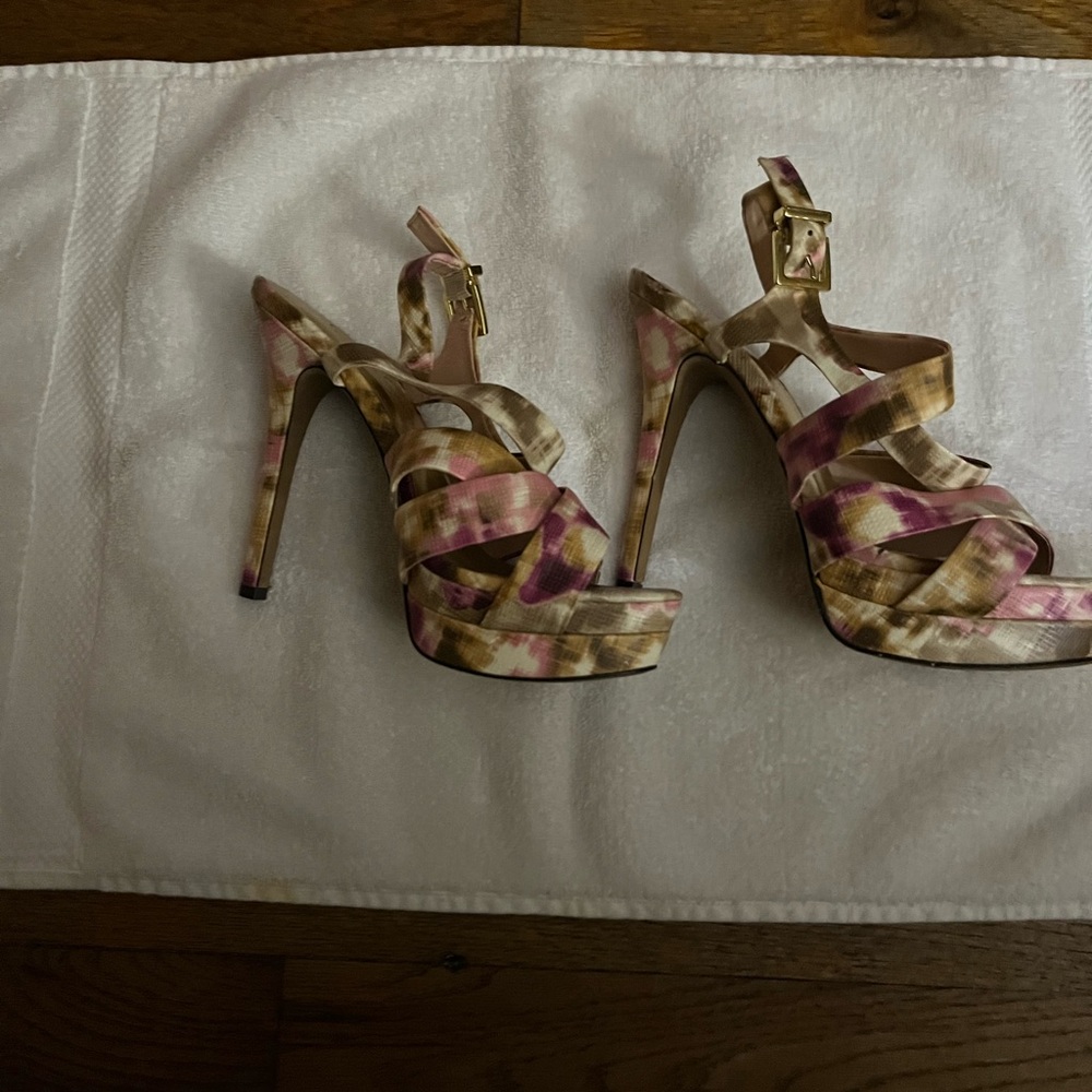 Jessica Simpson Strappy Heels - Pink and Tan